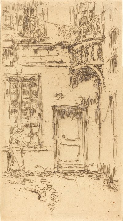 中庭、Rue P.L. クーリエ、1888年。 作： James Abbott McNeill Whistler