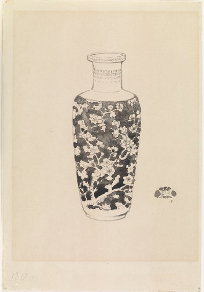 太い首の円筒形の花瓶、1876年 作： James Abbott McNeill Whistler