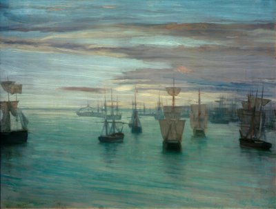 肌色と緑の黄昏：バルパライソ 作： James Abbott McNeill Whistler