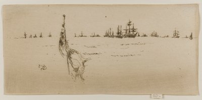 旗を浸す」1887年 作： James Abbott McNeill Whistler