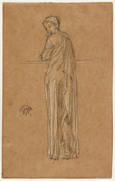 ドレープフィギュア立ち、1870年から1873年。 作： James Abbott McNeill Whistler