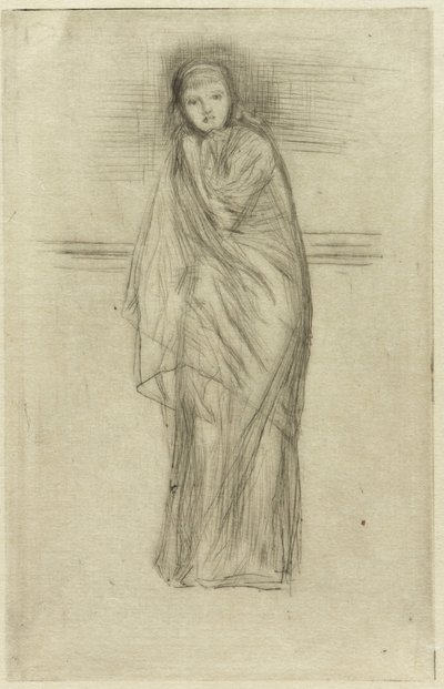 ドレープモデル、1870年。 作： James Abbott McNeill Whistler