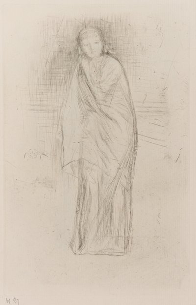ドレープモデル、1870年。 作： James Abbott McNeill Whistler