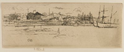 乾ドック、サウサンプトン、1887年。 作： James Abbott McNeill Whistler