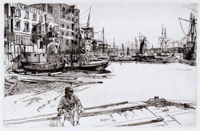 イーグルワーフ（Tyzac、Whitely and Co） 作： James Abbott McNeill Whistler