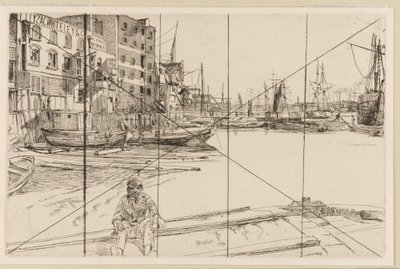イーグル・ワーフ タイザック・ホワイトリー社、1859年。 作： James Abbott McNeill Whistler