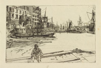 イーグル ワーフ タイザック ホワイトリー社、1859 年。 作： James Abbott McNeill Whistler