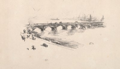 夜、リトルウォータールーブリッジ、1896年。 作： James Abbott McNeill Whistler