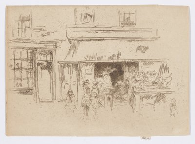 エクセター・ストリート、1886-88年頃（エッチング、インク、紙） 作： James Abbott McNeill Whistler