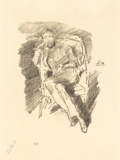 Firelight: Joseph Pennell、No. 2、1896 年。 作： James Abbott McNeill Whistler