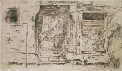 ベニスの魚屋（エッチング） 作： James Abbott McNeill Whistler
