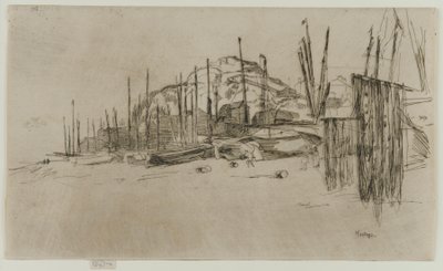 漁船、ヘイスティングス、1877年 作： James Abbott McNeill Whistler