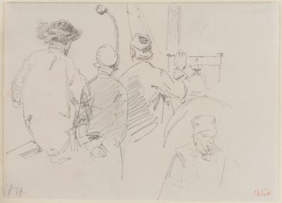 ボートに乗った 4 人の男性、1858 年。 作： James Abbott McNeill Whistler