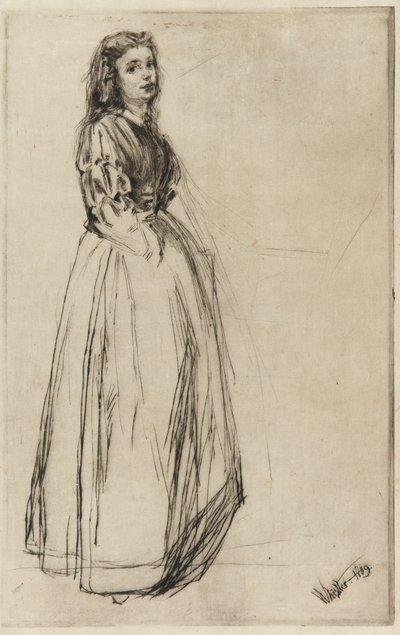 Fumette, Standing, 1859. 作： James Abbott McNeill Whistler