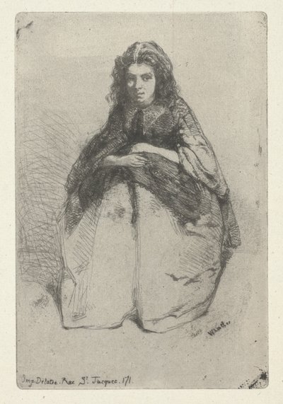 フメット、1857年頃（エッチングとドライポイント） 作： James Abbott McNeill Whistler