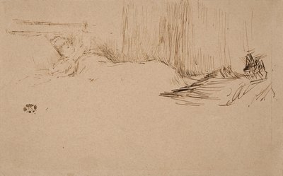 ベッドで読書する少女、1882年 作： James Abbott McNeill Whistler