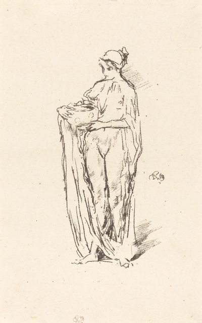 ボウルを持つ少女」1895年 作： James Abbott McNeill Whistler