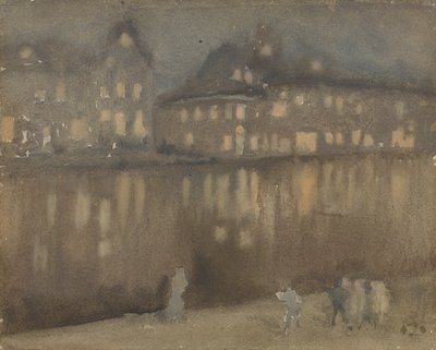 大運河、アムステルダム、ノクターン、1882 年。 作： James Abbott McNeill Whistler