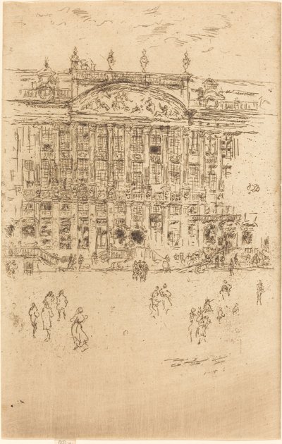 グランプラス、ブリュッセル、1887年。 作： James Abbott McNeill Whistler