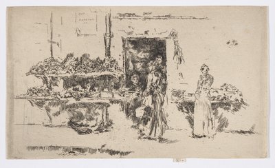 八百屋の店、パリ、1892-93年頃（エッチング、紙にインク） 作： James Abbott McNeill Whistler