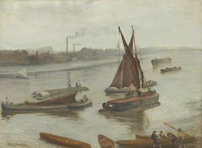 グレーとシルバー。オールドバッターシーリーチ 作： James Abbott McNeill Whistler
