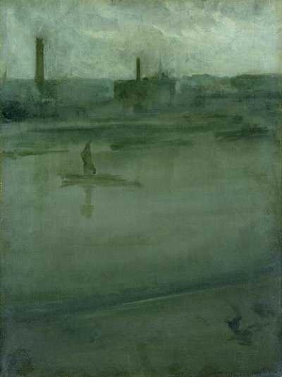 グレーとシルバー：テムズ 作： James Abbott McNeill Whistler