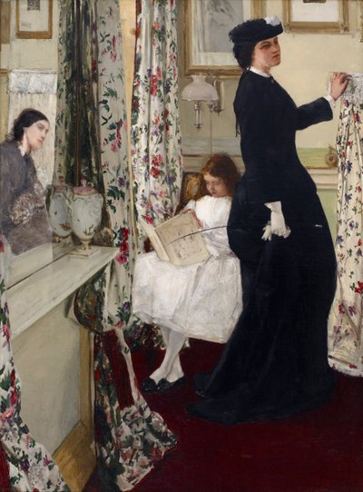 緑とバラの調和：音楽室、1860 作： James Abbott McNeill Whistler