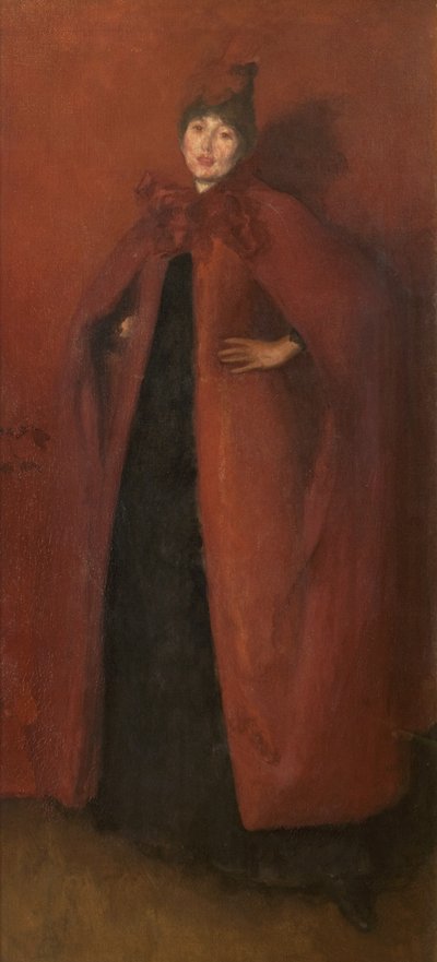 赤の調和：ランプライト、1884-86 作： James Abbott McNeill Whistler