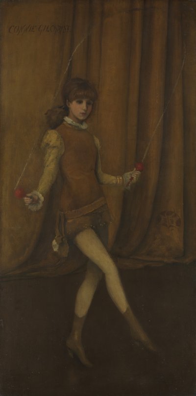 イエローとゴールドの調和：ゴールドガールコニーギルクリスト、ca。 1876-77。 作： James Abbott McNeill Whistler