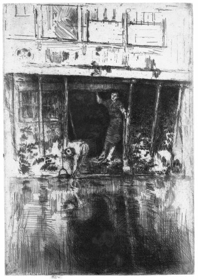 アムステルダムの運河沿いの家 ピエロ 作： James Abbott McNeill Whistler