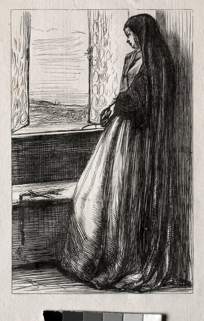 1862年に週1回のブルックハルト伯爵のイラスト。 作： James Abbott McNeill Whistler
