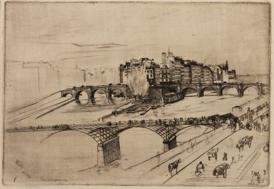 1859年パリ、シティー島。 作： James Abbott McNeill Whistler