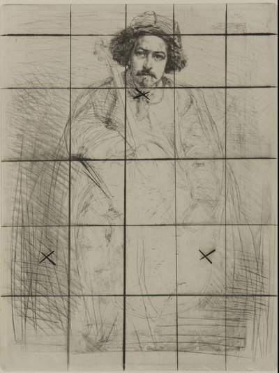 J.ベッケ、彫刻家、1859年。 作： James Abbott McNeill Whistler