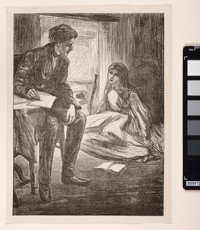 ケネスとレナグライム、「試練の説教」、1862年 作： James Abbott McNeill Whistler