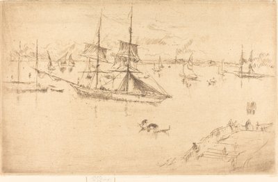 ラグーン：正午、18791880。 作： James Abbott McNeill Whistler