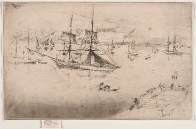 ラグーン：正午、1886年。 作： James Abbott McNeill Whistler