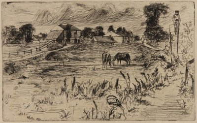 馬のいる風景」1859年 作： James Abbott McNeill Whistler