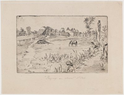 馬のいる風景」1859年 作： James Abbott McNeill Whistler