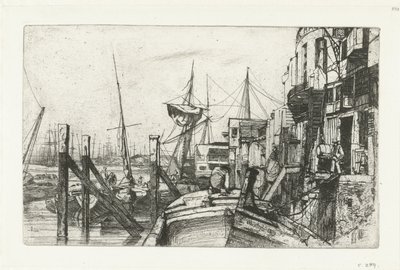 ライムハウス テムズ川やその他のテーマのシーンの 16 のエッチング (シリーズ タイトル) 作： James Abbott McNeill Whistler