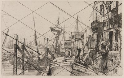 ライムハウス、1859年。 作： James Abbott McNeill Whistler