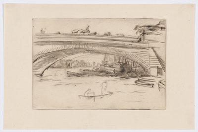 ロンドン橋、1875年頃（ドライポイント、紙にインク） 作： James Abbott McNeill Whistler