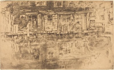ロング ハウス - ダイアーズ - アムステルダム、1889 年。 作： James Abbott McNeill Whistler