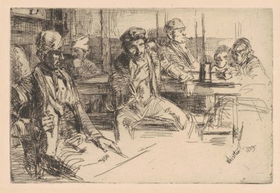 ロングショアマン、1859年（敷設紙のエッチングとドライポイント） 作： James Abbott McNeill Whistler