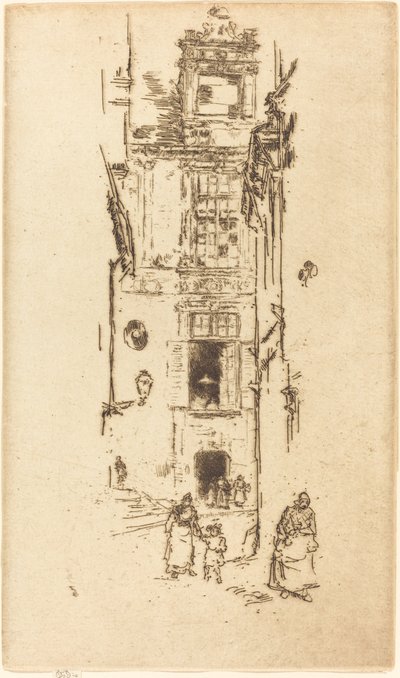 市庁舎、ロッチェス、1888 年。 作： James Abbott McNeill Whistler