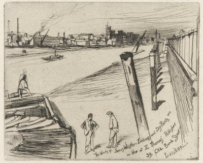 ミルバンク、1861年（紙にエッチング） 作： James Abbott McNeill Whistler