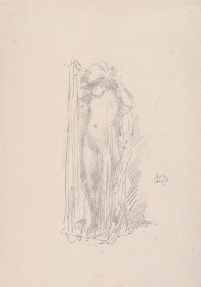 モデルドレーピング、1890年。 作： James Abbott McNeill Whistler