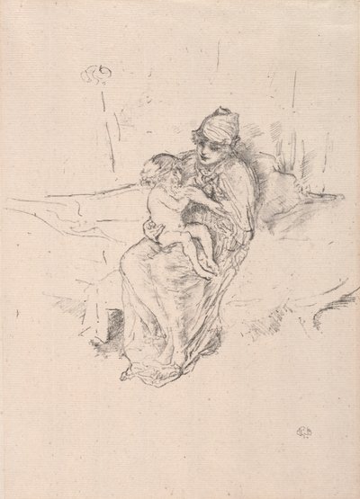 母と子、その1。 作： James Abbott McNeill Whistler