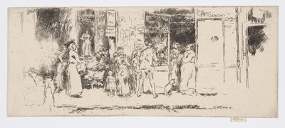 新聞売店、セーヌ通り、1892-93年頃（エッチング、紙にインク） 作： James Abbott McNeill Whistler