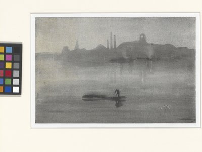 ノクターン: バタシーのテムズ川 (リソティント) 作： James Abbott McNeill Whistler