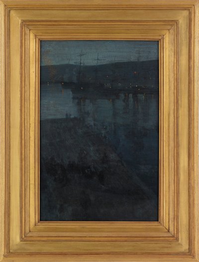 青と金の夜想曲バルパライソ、1866年から1874年頃。 作： James Abbott McNeill Whistler